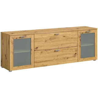 Xonox Lowboard Xeno 37/180/62 cm , Braun , Holzwerkstoff , 180x62x37 cm , Wohnzimmer, TV Möbel, Lowboards, Lowboards stehend