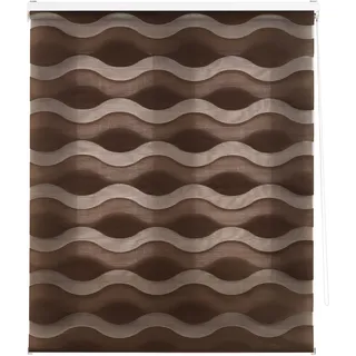 Decorblind Doppellagiges Rollo für Nacht und Tag, Installation an Wand oder Decke, Maße Vorhang: 120 x 180 cm Breite x Länge/Maße Vorhang: 117 x 175 cm, braun, Fenstervorhang