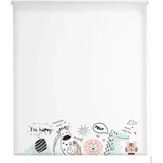 Estoralis | KINDISCH | Modernes Design-Rollo | Digital bedruckter Stoff | I-2157 Mehrfarbig | 160 x 180 cm. (Breite/Höhe) Stoffgröße 157 x 175 cm. | Rollos für Fenster und Türen