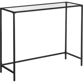 Vasagle Konsolentisch Verstellbare Füße 35 x 100 x 80 cm Schwarz-Transparent
