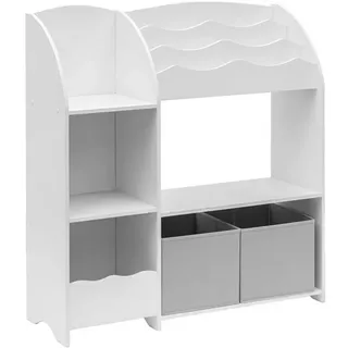 Mobili Rebecca Spielzeugregal Weiß 30/93/100 cm , Holzwerkstoff , 30x100x93 cm , Babymöbel & Kindermöbel, Babyzimmer, Babyregale & Kinderregale