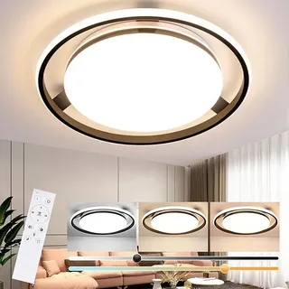 ZMH Deckenleuchte LED Deckenleuchte Wohnzimmer - Schwarz Dimmbar Rund 3000K-6500K 42W 44,5  44,5  5,5cm - Schwarz