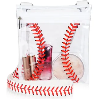 Sanwuta Clear Stadium Approved Crossbody Purse Bag with Adjustable Shoulder Strap Transparent Purse Handbags for Sporting