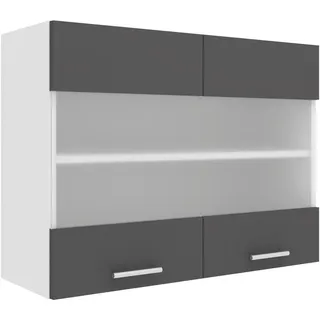 Mid.you Küchenoberschrank , Anthrazit, Weiß , Holzwerkstoff , 1 Fächer , 80x60x31 cm , hängend , Küchen, Küchenmöbel, Küchenschränke, Küchenoberschränke