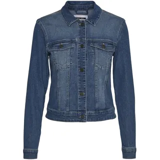Noisy may Damen Kurze Jeansjacke Basic Denim Übergangsjacke Stoned Washed Jacket NMDEBRA