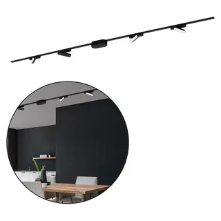 Briloner Luxtrail Schienensystem, Komplettset, 8x LED Spots, Schwenkbar, U-Form / Z-Form, Schwarz, 5 m - Schwarz