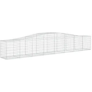 vidaXL Gabione mit Hochbogen 400x50x60/80 cm Verzinktes Eisen - Silber