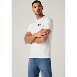 T-Shirt LEVI'S "GRAPHIC CR TEE", Herren, Gr. S, weiß (color bw w), Jersey, Obermaterial: 100% Baumwolle, bedruckt, regular fit taillenbedeckt, Rundhals, gerader Abschluss, Shirts T-Shirt, mit Logo Print