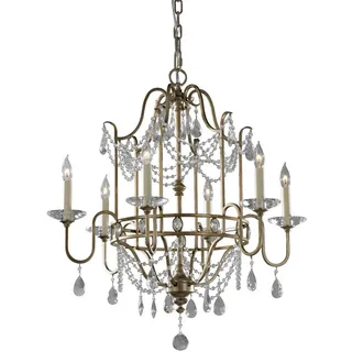 Elstead Lighting Kronleuchter , Silberfarben , Metall, Glas , 85 cm , Grüner Punkt, RoHS , Lampen & Leuchten, Innenbeleuchtung, Hängeleuchten, Kronleuchter