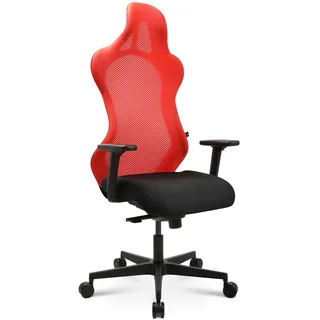 TOPSTAR Sitness RS Sport Bürodrehstuhl, Gamingstuhl, Stoff, rot-schwarz | Made in Germany | Ergonomisch | höhenverstellbar | Geprüfte Sicherheit nach GS-Intertek