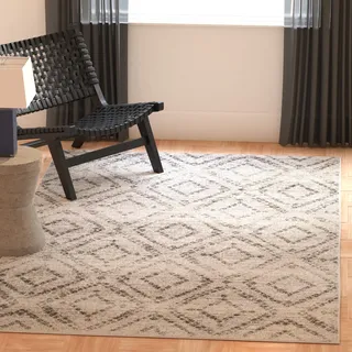 SAFAVIEH Modern Teppich für Wohnzimmer, Esszimmer, Schlafzimmer - Adirondack Collection, Kurzer Flor, Hellgrau und Grau, 91 X 152 cm