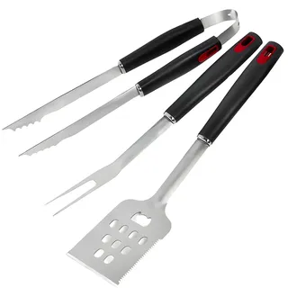 Avilia Set mit 3 Grillzubehör aus Edelstahl – Set bestehend aus Pfannenwender, Gabel und Pinsel zum Grillen, ideal für die Organisation von Grillpartys und Gartenpartys – auch ideal als Geschenkidee
