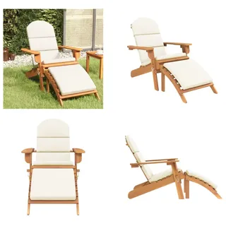vidaXL Adirondack Gartenstuhl mit Fußstütze Massivholz Akazie - Gartenstuhl - Gartenstühle - Gartenmöbel - Loungesessel - Braun