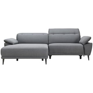 Mid.you Ecksofa , Hellgrau , Textil , Ottomane links, L-Form , 262x172 cm , motorische Relaxfunktion, USB-Anschluss , Wohnzimmer, Sofas & Couches, Wohnlandschaften, Ecksofas