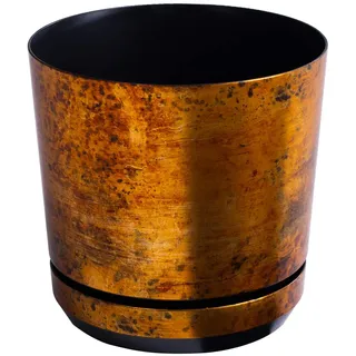 KORAD Blumentopf mit Drainagelöchern Rost 21 cm - Pflanzkübel aus Hochwertiger Kunststoff - Dekorativer Topf für Pflanzen
