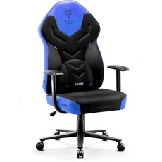 Bild Diablo X-Gamer 2.0 Gaming Stuhl Bürostuhl Stoffbezug Ergonomisches Design Lendenwirbelkissen Softpadauflage (Schwarz-Blau)