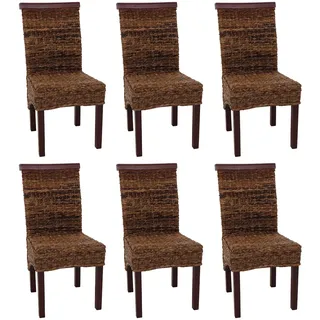Mendler Esszimmerstuhl M45 Bananengeflecht beige 6er Set
