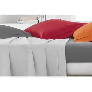 Gabel Bettlaken mehr Farbe und Wohlbefinden, Perkalin 200x90x0.3 cm Bianco