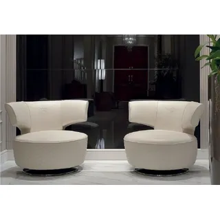 Sessel Design Couch Sofa Sitzer Leder Lounge Club Polster Luxus Ohren Sitz Relax - Beige