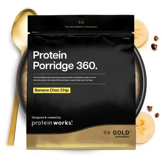 Protein Works | Protein Porridge 360 - Gold, Bananen & Schokoladen, 2kg | Haferbrei, zuckerarmes Frühstück, mit Vitaminen & Mineralien, Low-GI-Vollkornhafer, ballaststoffreich, 26 Portionen