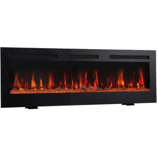 Elektrokamin , Schwarz , Metall, Glas , 152.4x46.6x11.9 cm , Fernbedienung, Flammeneffekt separat schaltbar, Überhitzungsschutz, Thermostat, Dimmer , Elektrogeräte, Heizgeräte, Elektrokamine