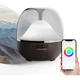 Alexa Smart Aroma Diffuser 600ml, Ankrs Ätherische Öle Diffusor Aroma Luftbefeuchter, WLAN Diffuser kompatibel mit Alexa/Google Home, Smart Home, Ultra Quiet, BPA Free für Schlafzimmer, Büro, Spa
