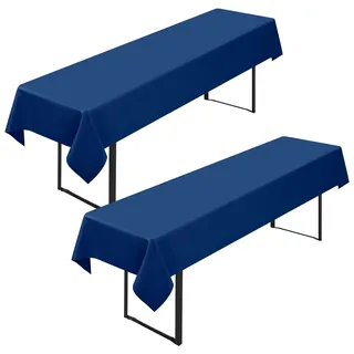 2 Stück Biertisch Tischdecke,für 50-70 cm Tischbreite,Marineblau Biertisch Biertischhussen Bierzeltgarnitur Rechteckige Tischdecken Waschbar 100x250cm für Gartenbankett-Gartenmöbel
