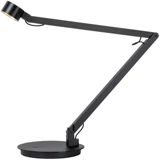 Lucide Led-Schreibtischleuchte , Schwarz , Metall , Metalloptik , rund , 49x90x49 cm , RoHS, Reach, Europäischer Sicherheitsstandard , höhenverstellbar, mit Schalter, beliebig kürzbar , Lampen & Leuchten, Innenbeleuchtung, Tischlampen, Schreibtischlampen