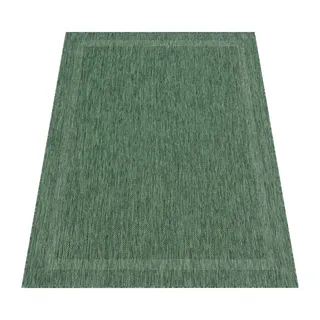 Paco Home Teppich »Roma 272« rechteckig 4 mm Höhe Flachgewebe, meliert, mit dezenter Bordüre, In- und Outdoor geeignet, grün