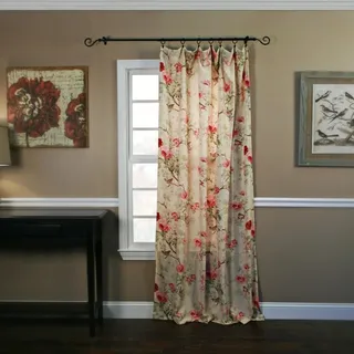 Ellis Curtain Balmoral Floral Vorhang, maßgeschneidert, 122 x 160 cm, Rot