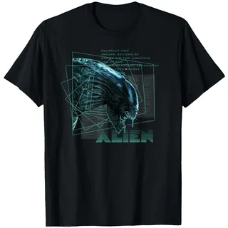 Alien 45th Anniversary Movie Xenomorph Priority One Logo T-Shirt, Herren, Schwarz, L