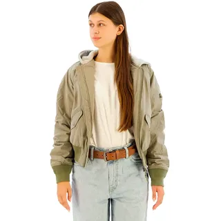 Superdry Hooded Ma1 Bomberjacke - Light Khaki Green - XL