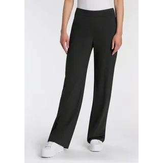 Bootcuthose MAC "CHIARA", Damen, Gr. 38, Länge 32, grau (silber shadow melange), Flanell, Obermaterial: 63% Viskose, 33% Polyamid, 4% Elasthan, bootcut fit lang, Hosen Bootcuthose, Bootcut-Form in figurbetonter Form