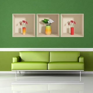 3D-Aufkleber | Wandaufkleber selbstklebend Blumen – Wandaufkleber Schlafzimmer Erwachsene – Wandaufkleber 3D – Wanddekoration Wohnzimmer – Wandaufkleber Trompe l'oeil Blumen | 30 x 90 cm