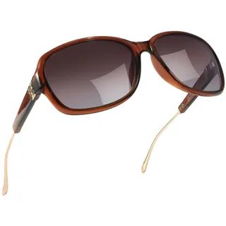 SIPHEW Stilvolle polarisierte Sonnenbrille Damen - trendigen übergroßen Damen-Sonnenbrillen mit 400 UV-Schutz Wrap-Around-Rahmen mit Klasse