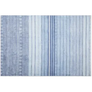 Beliani Kurzflor-Teppich Yardere 230/160 cm , Blau , Naturmaterialen , Gestreift , Rechteckig , 160x230 cm , Teppiche und Böden, Teppiche, Orientteppiche