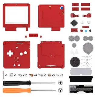 eXtremeRate Full Gehäuse für Gameboy Advance SP,IPS Ready Upgraded Hülle & Taste Case Cover Shell Abdeckung Buttons für gba SP IPS&Standard LCD(Ohne Konsole&Platine)-Klassik Monster Index Stil