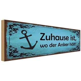 vianmo Holzschild 27x10cm Zuhause ist wo der Anker hält Deko Geschenk