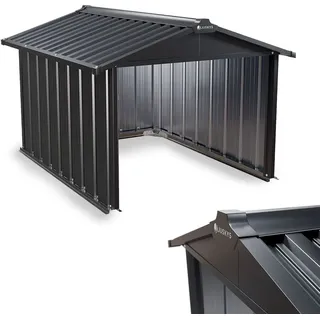 Juskys Mährobotergarage mit Satteldach Grau