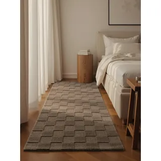Villeroy & Boch Wollteppich Scala - Natur, 3D-Struktur, Karo, Wohnzimmer