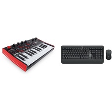 AKAI Professional MPK Mini Play MK3 - MIDI Keyboard Controller mit eingebautem Lautsprecher und Sounds & Logitech MK540 Advanced Kabellose Tastatur und Maus Combo für Windows