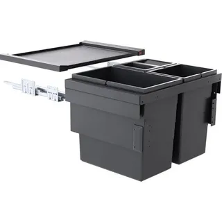 HAILO 3608631 CARGO SYNCHRO 3-fach Trennung 54 Liter für 60 cm Schrankbreite / Abfalltrennsystem - Grau