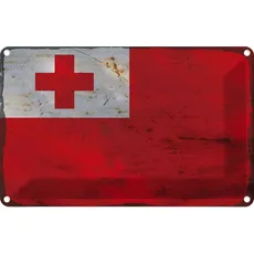 Blechschild Wandschild 20x30 cm Tonga Fahne Flagge