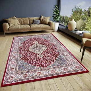 HANSE HOME Mochi Orientalischer Teppich – Läufer Orientalisch klassisch dicht gewebt mit Ornamenten Vintage-Look Weicher Kurzflor für Schlafzimmer, Esszimmer, Wohnzimmer, Flur – Rot,