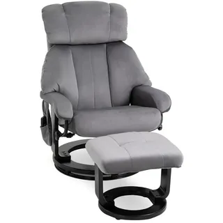 Homcom Massagesessel mit Hocker Polyester 80 x 102 x 76 cm Grau