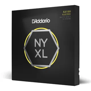 D'Addario Bassgitarrensaiten – NYXL Basssaiten – NYXL32130MS – Unübertroffene Stärke, Stimmstabilität, verbesserte Ansprache – Für 6-saitige Multiscale-Bässe – 32–130 Regular Light, Multiscale