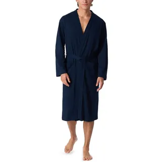 Schiesser Herren Fine Interlock 120 Cm Länge - Bio Baumwolle Bademantel, Dunkelblau_178407, L EU