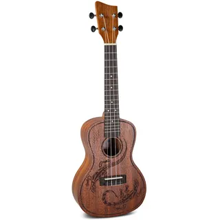 GEWA Concert Ukulele Manoa Wildlife - Korpus Sapelli - Laser Design Marlin Jump - Natur seidenmatt - inkl. gepolstertem Gig Bag - K-CO-MAR