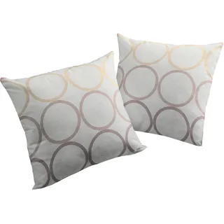 Dekokissen WIRTH "Zirbello" Gr. 1, lila (rosé, violett, kreise), B:40cm L:40cm, Baumwolle, Polyester, Dekokissen_Sitzkissen_Kissenhüllen, Dekokissen, Kissenhülle ohne Füllung, 2 Stück
