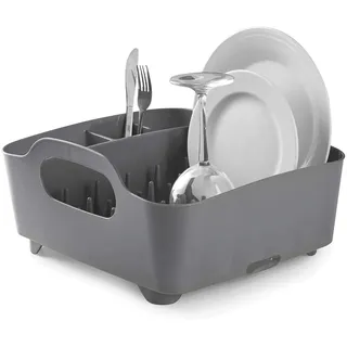 Umbra Tub Geschirr Abtropfgestell – Abtropfkorb mit integriertem Tropfwasserabfluß für Ihre Spüle oder Arbeitsfläche in Ihrer Küche Zuhause, im Büro oder Wohnwagen, Kunststoff / Anthrazitgrau